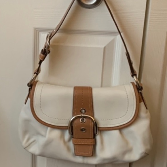 Coach Handbags - Coach Soho white and tan vintage style leather